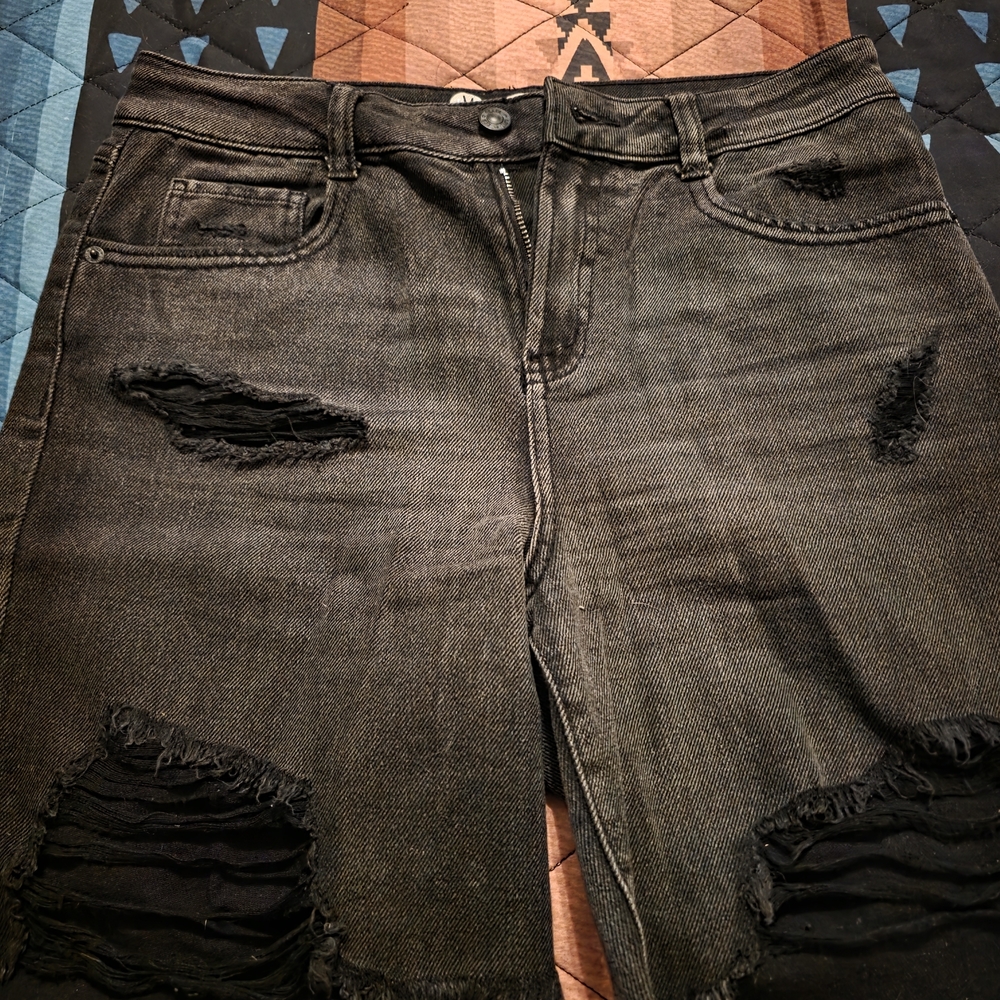Rewash Black High-Rise Denim Shorts